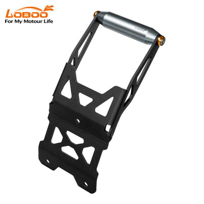 Supporto navigatore per Ducati Desert X con barra da 22 mm, vista di tre quarti