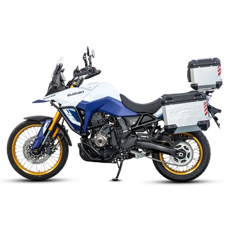 Suzuki V-Strom 800DE con crash bar LOBOO CHG421 montato, fianco sinistro