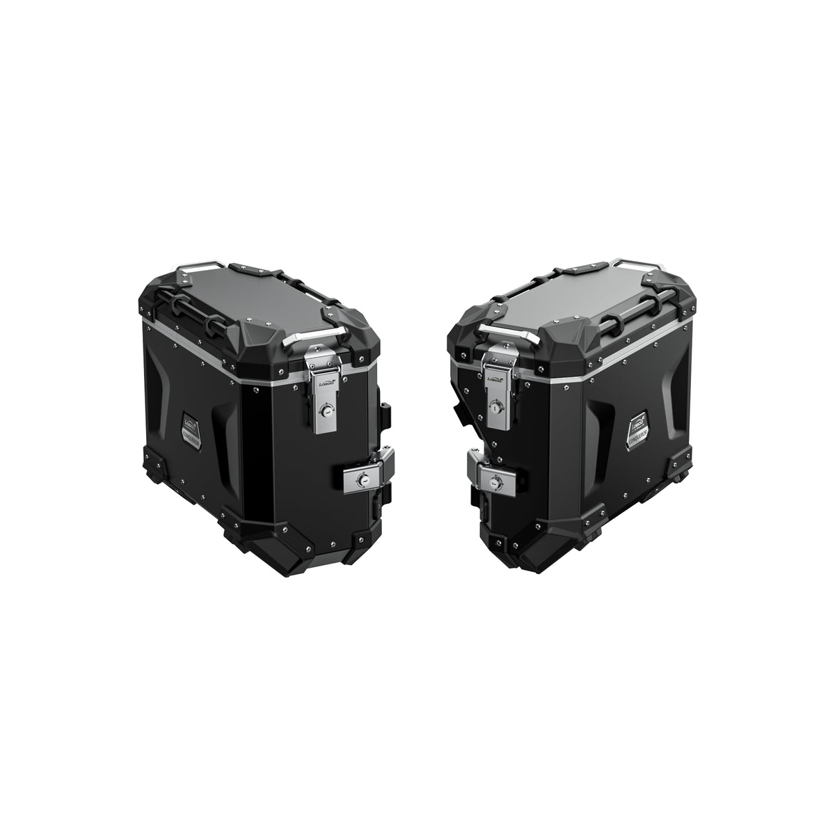 Valises latérales en aluminium pour moto de 30, 35, 38 et 45 L | détachement rapide à neuf points, serrure à clé — CONQUEROR
