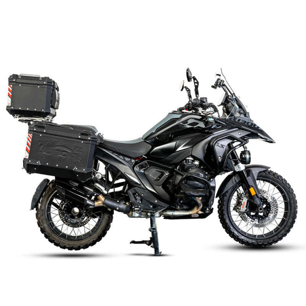 Valises latérales en aluminium pour BMW R 1300 GS avec supports | 37+37 ou 45+45 L - PIKE TRACKER