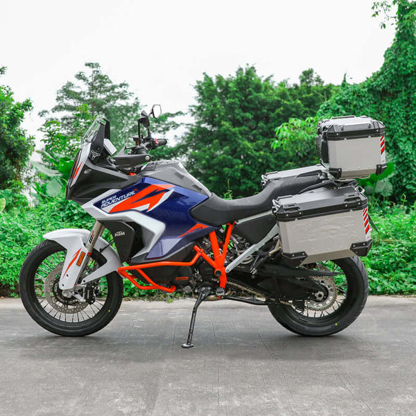 Valises latérales en aluminium pour KTM 1290 Super Adventure avec cadres | PIKE TRACKER 45+38 L