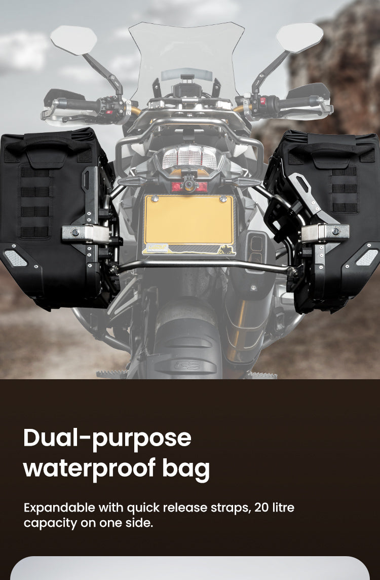 Un sac de 20 litres dans chaque valise