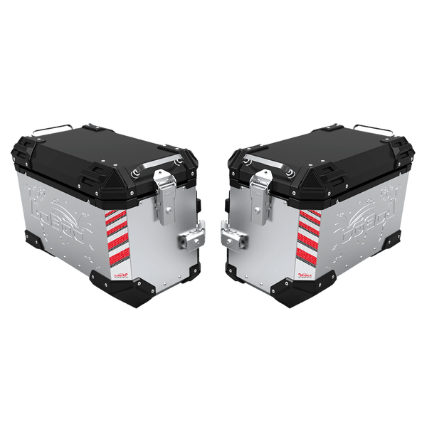 Valises moto en aluminium, paire latérale de 65 à 90 L — PIKE TRACKER