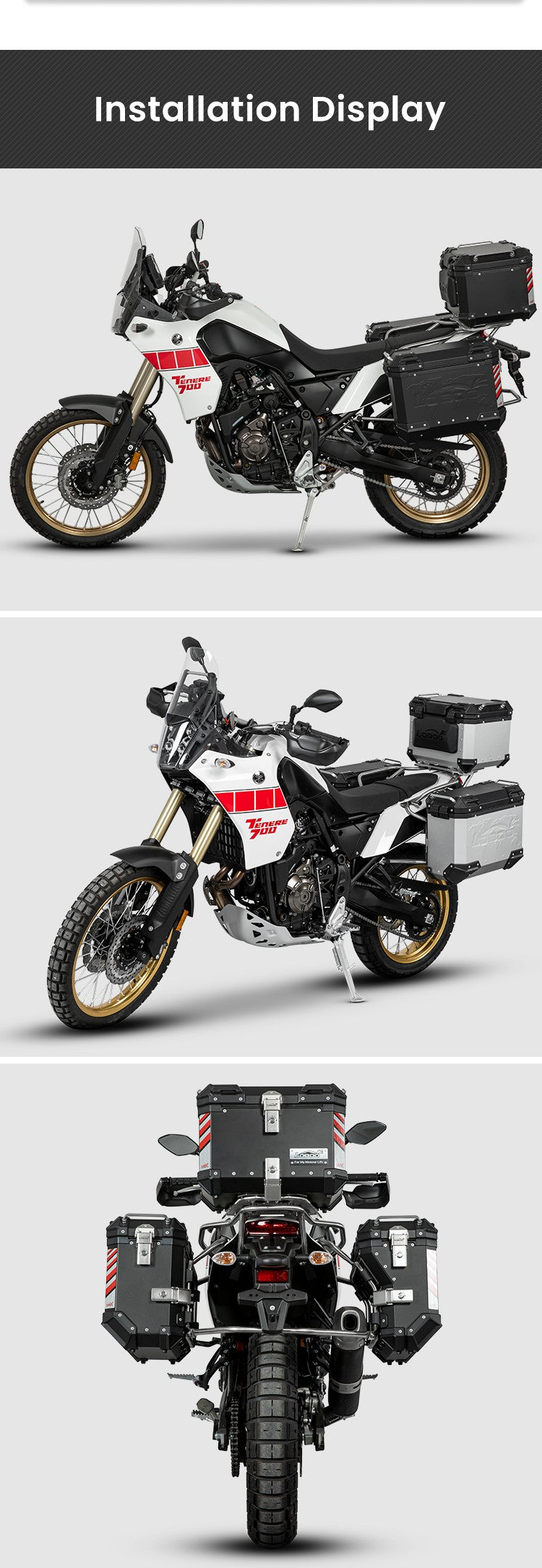 La Ténéré 700 avec trois valises
