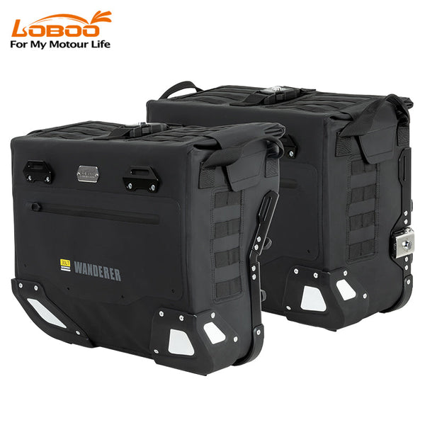 Valises latérales semi-rigides pour moto 40+30 L ou 40+40 L | étanches IPX6, sacs de 20 L inclus — Wanderer