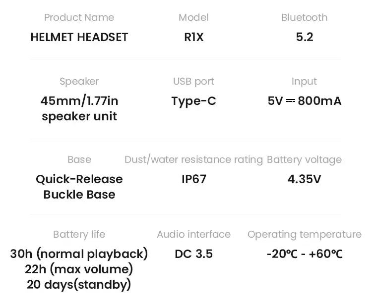 Casque moto mains libres LOBOO R1X – Bluetooth 5.3 - Endurrad.com